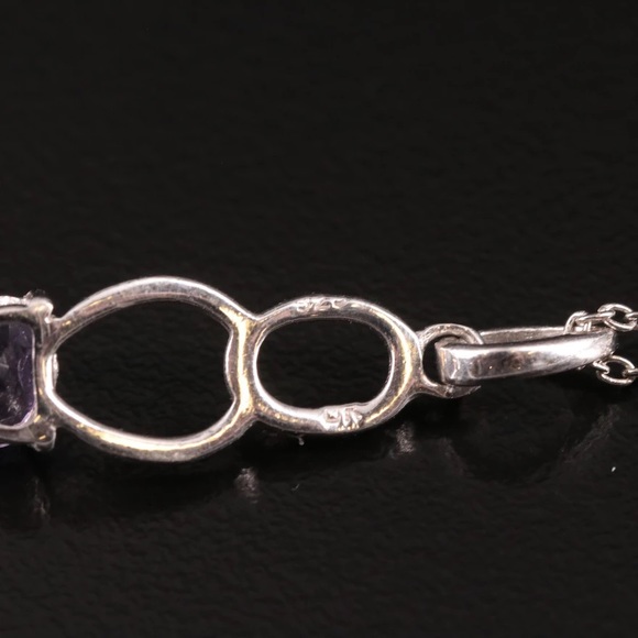 18” Amethyst & Sterling Pendant Necklace - Picture 4 of 7